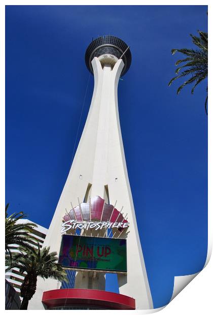 Stratosphere Tower Las Vegas Nevada America Print by Andy Evans Photos