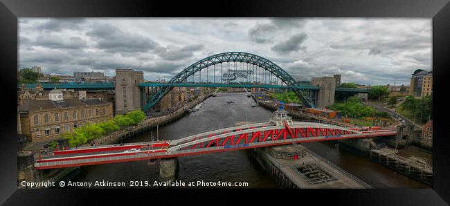 Newcastle Tyne Bridge Framed Print by Antony Atkinson