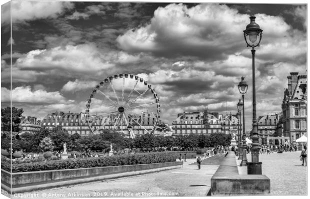 Pris Wheel in Black and White Canvas Print by Antony Atkinson