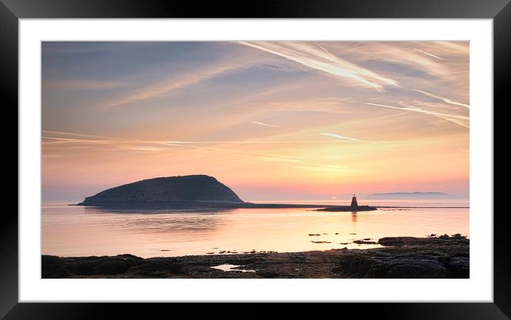 Puffin island sunrise Anglesey Framed Mounted Print by Ray Tickle