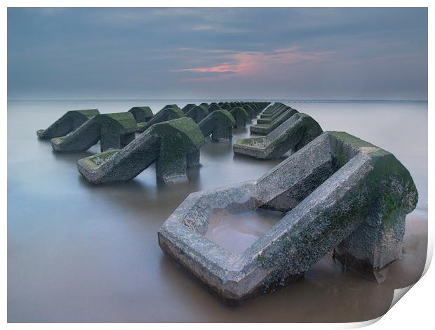 Sea defences Print by Ray Tickle