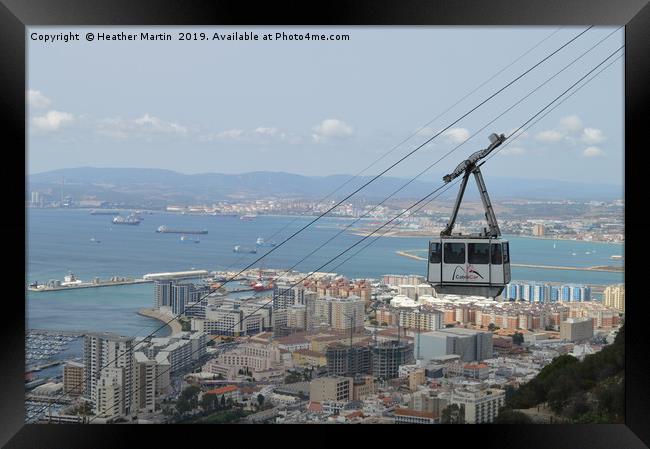 Gibraltar Cable Car and Port Framed Print by Heather McGow