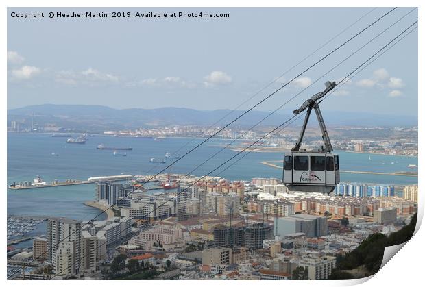 Gibraltar Cable Car and Port Print by Heather McGow