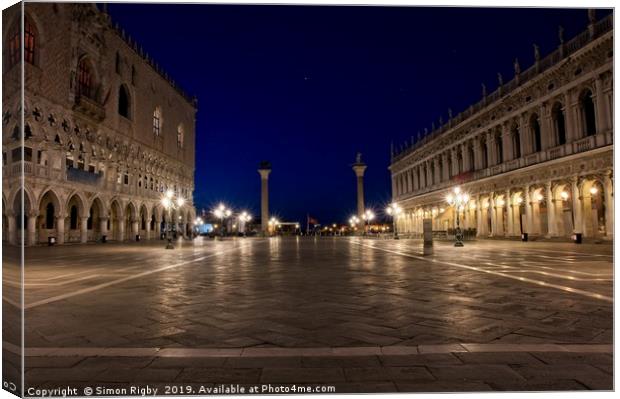 St. Mark Square, Venice Canvas Print by Simon Rigby