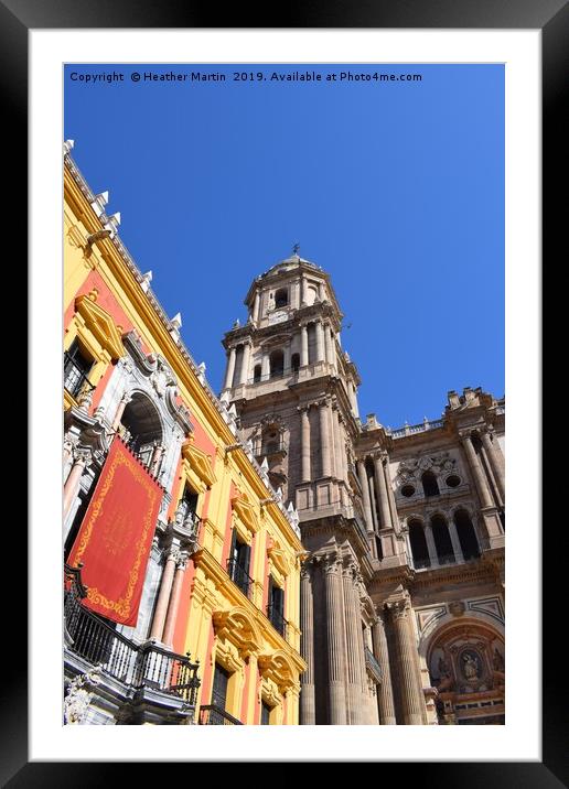Malaga Cathedral Square Framed Mounted Print by Heather McGow