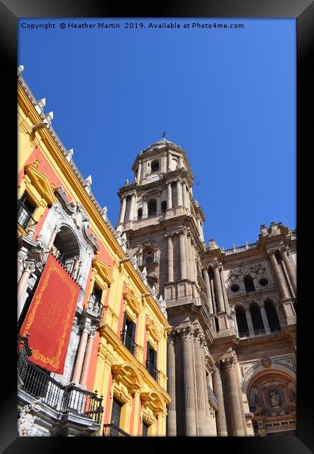 Malaga Cathedral Square Framed Print by Heather McGow