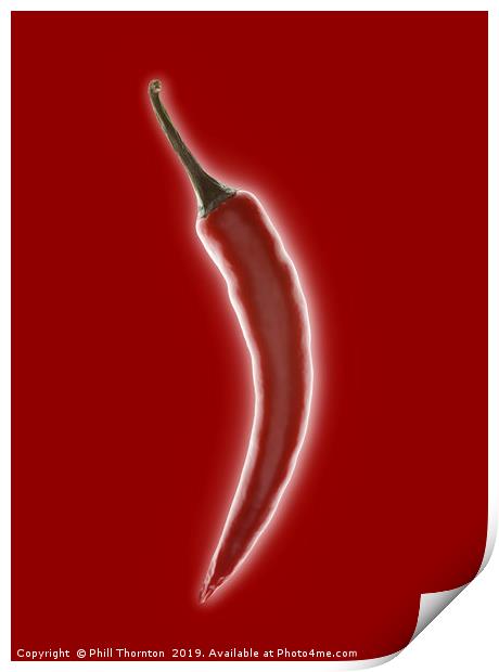 Chilli pepper Print by Phill Thornton