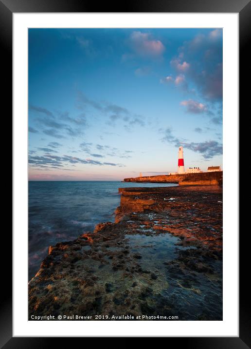 Portland Bill in Autumn Framed Mounted Print by Paul Brewer
