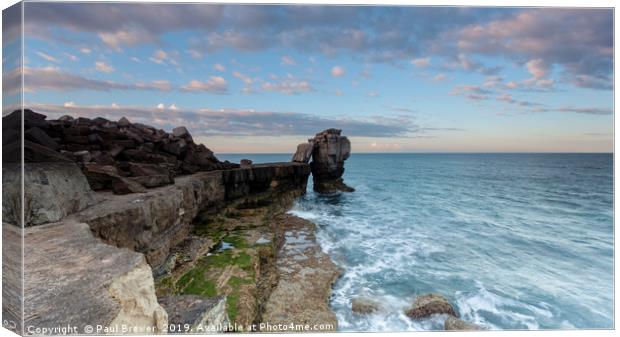 Pulpit Rock in Winter just after sunrise Canvas Print by Paul Brewer