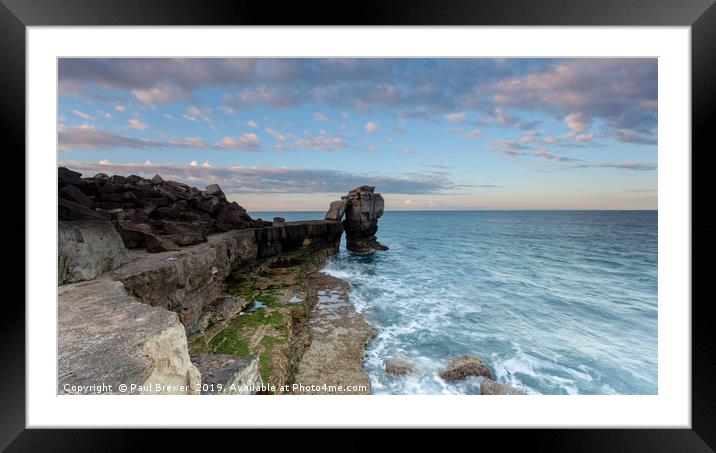 Pulpit Rock in Winter just after sunrise Framed Mounted Print by Paul Brewer