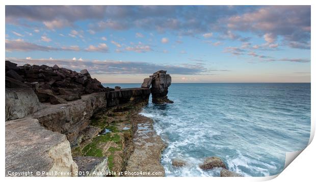 Pulpit Rock in Winter just after sunrise Print by Paul Brewer