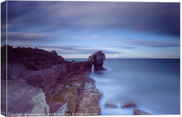 Pulpit Rock in Winter Canvas Print by Paul Brewer