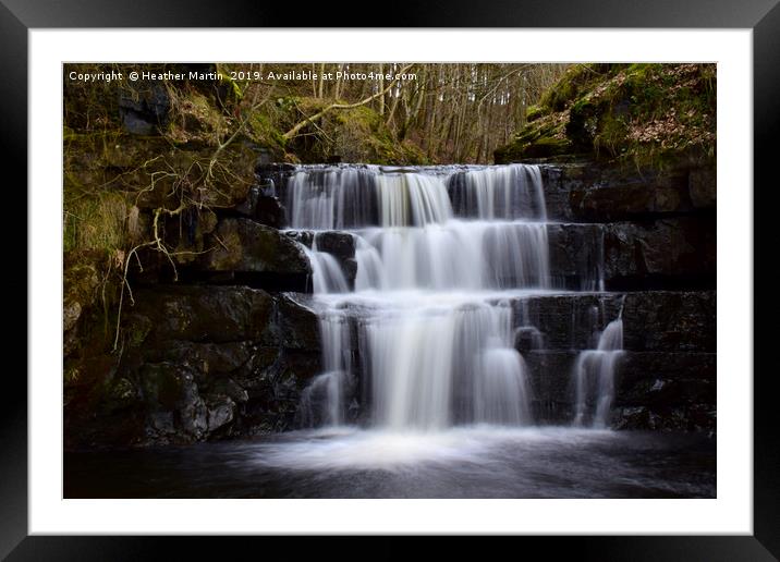 Bowlees Cascading Waterfalls Framed Mounted Print by Heather McGow