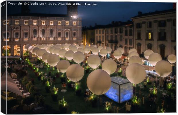 Balloons into the night Canvas Print by Claudio Lepri