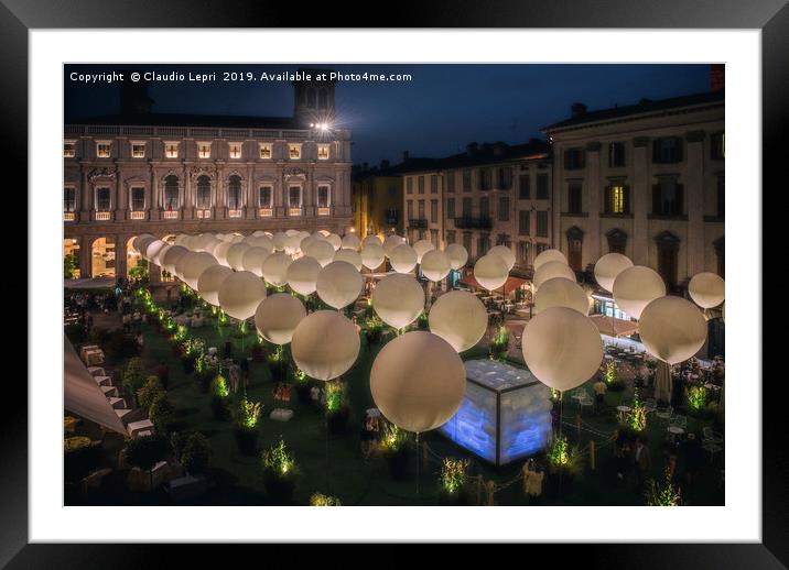 Balloons into the night Framed Mounted Print by Claudio Lepri