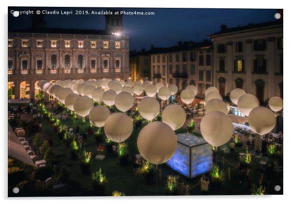 Balloons into the night Acrylic by Claudio Lepri