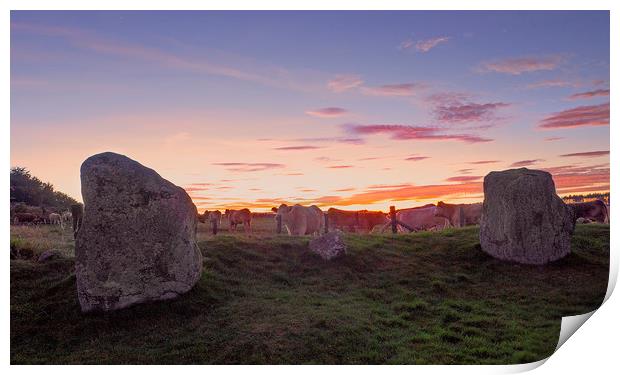 Stone Circle Sunset Print by Mike Stephen