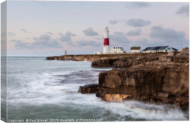 Portland Bill in Winter at Sunrise Canvas Print by Paul Brewer