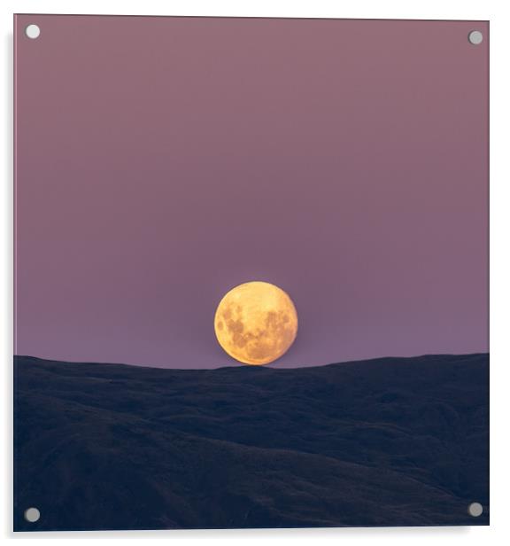 Full moon rise Acrylic by Renato Junior