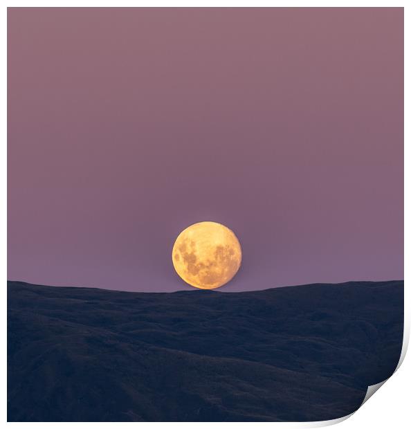 Full moon rise Print by Renato Junior