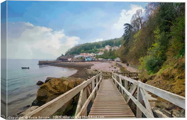 Approaching Babbacombe Beach in Torquay  Canvas Print by Rosie Spooner