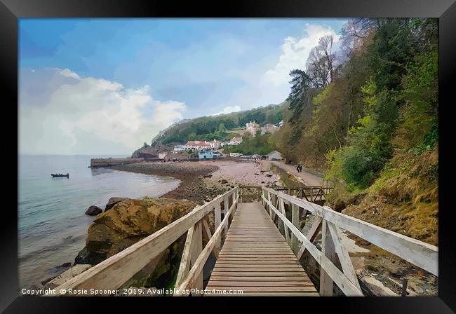 Approaching Babbacombe Beach in Torquay  Framed Print by Rosie Spooner
