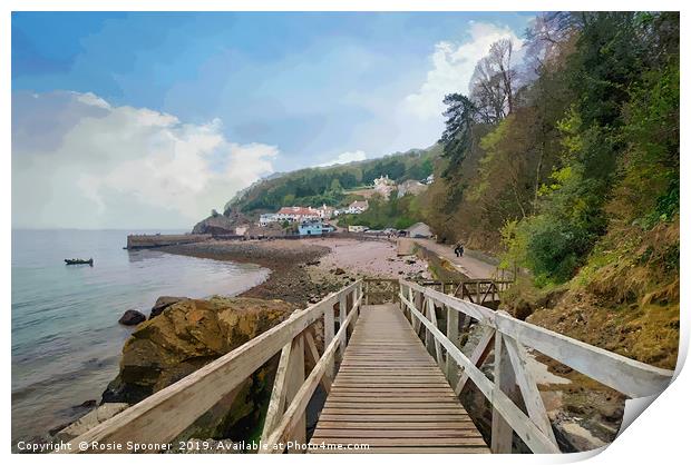 Approaching Babbacombe Beach in Torquay  Print by Rosie Spooner