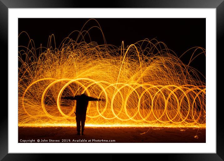 Wire Wool Spinning on Seaton Beach near Hartlepool Framed Mounted Print by John Stoves