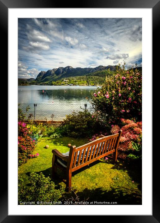A place to sit and enjoy the warmth and the view. Framed Mounted Print by Richard Smith