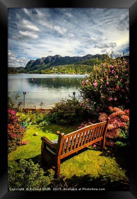 A place to sit and enjoy the warmth and the view. Framed Print by Richard Smith