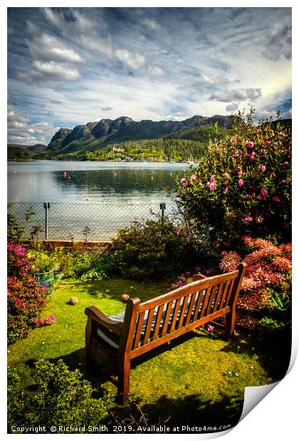 A place to sit and enjoy the warmth and the view. Print by Richard Smith