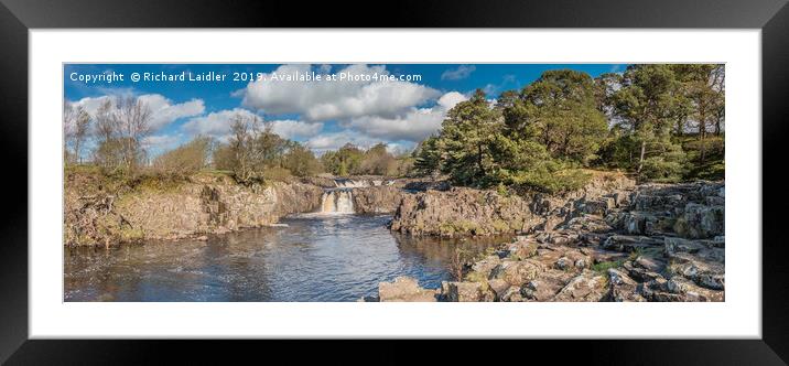 Spring at Low Force Waterfall, Teesdale, Panorama Framed Mounted Print by Richard Laidler