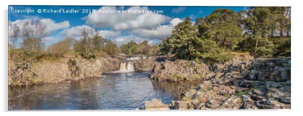 Spring at Low Force Waterfall, Teesdale, Panorama Acrylic by Richard Laidler