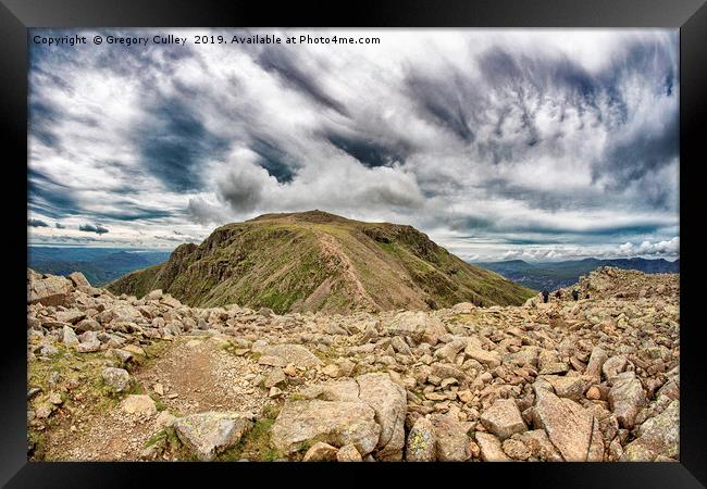 The summit of Scafell Pike Framed Print by Gregory Culley