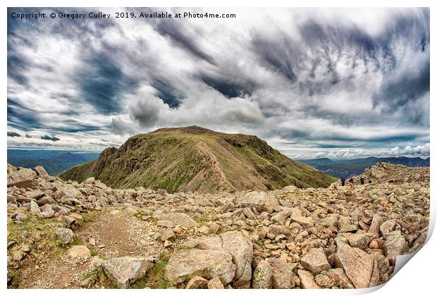 The summit of Scafell Pike Print by Gregory Culley