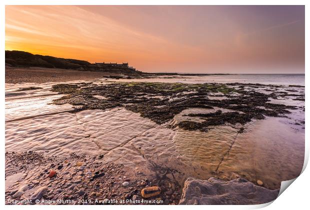 Sunset Over Amble Print by Angie Morton