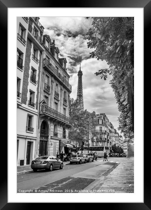 Streets of Paris Framed Mounted Print by Antony Atkinson