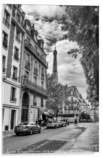 Streets of Paris Acrylic by Antony Atkinson