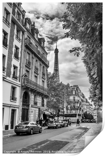 Streets of Paris Print by Antony Atkinson