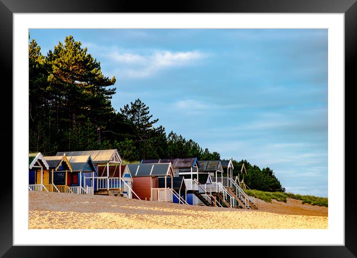 Beach huts & golden sands Framed Mounted Print by Robbie Spencer
