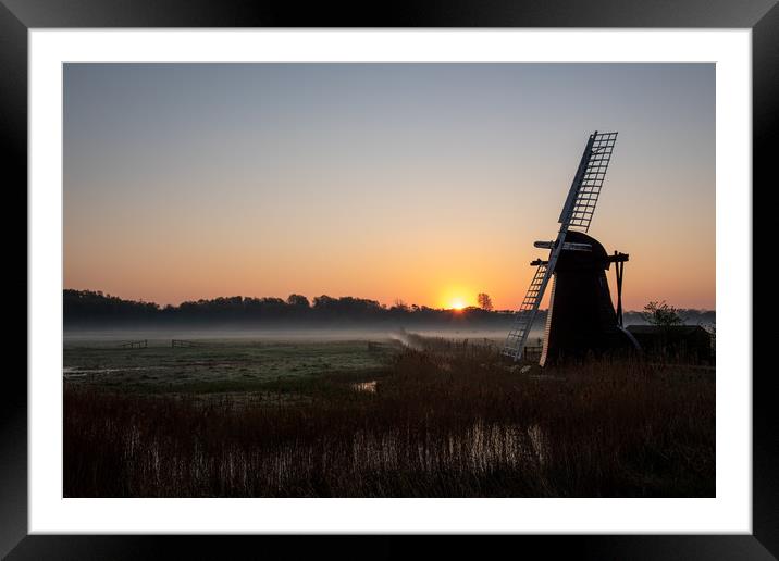 Sunrise at Herringfleet Mill Framed Mounted Print by Robbie Spencer