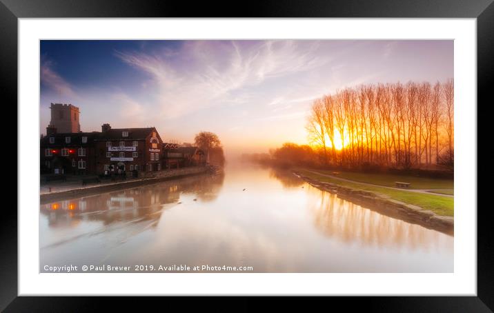 River Frome at Wareham Framed Mounted Print by Paul Brewer