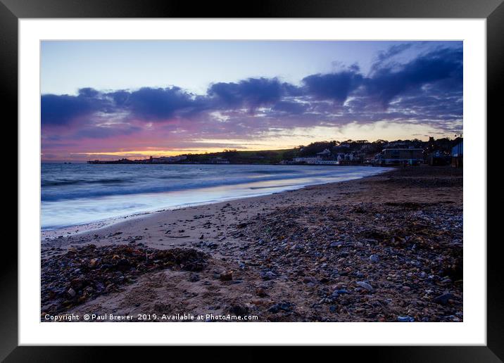 Swanage in Winter Framed Mounted Print by Paul Brewer