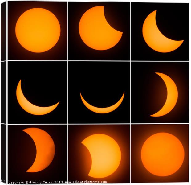 The 9 phases of the solar eclipse Canvas Print by Gregory Culley