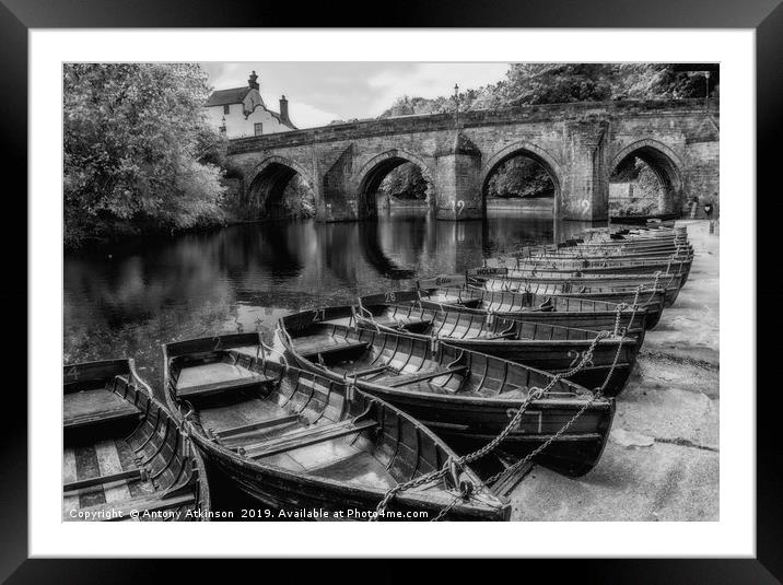 Durham in Black and White Framed Mounted Print by Antony Atkinson