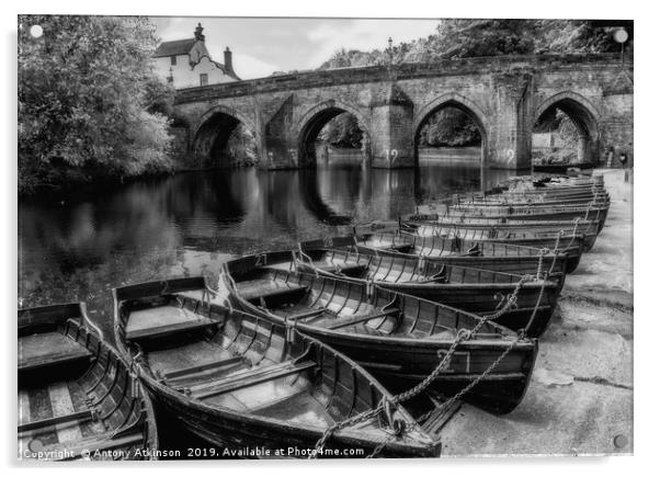 Durham in Black and White Acrylic by Antony Atkinson