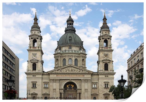 Saint Stephen's Basilica landmark Budapest Hungary Print by goce risteski