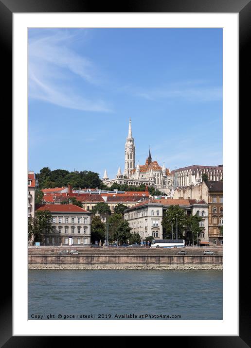 Fisherman bastion and buildings on Danube riversid Framed Mounted Print by goce risteski