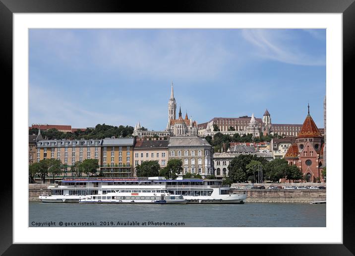 Fisherman bastion Danube riverside Budapest Framed Mounted Print by goce risteski