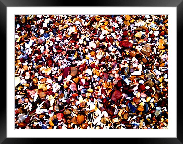 blood pebbles Framed Mounted Print by John Black